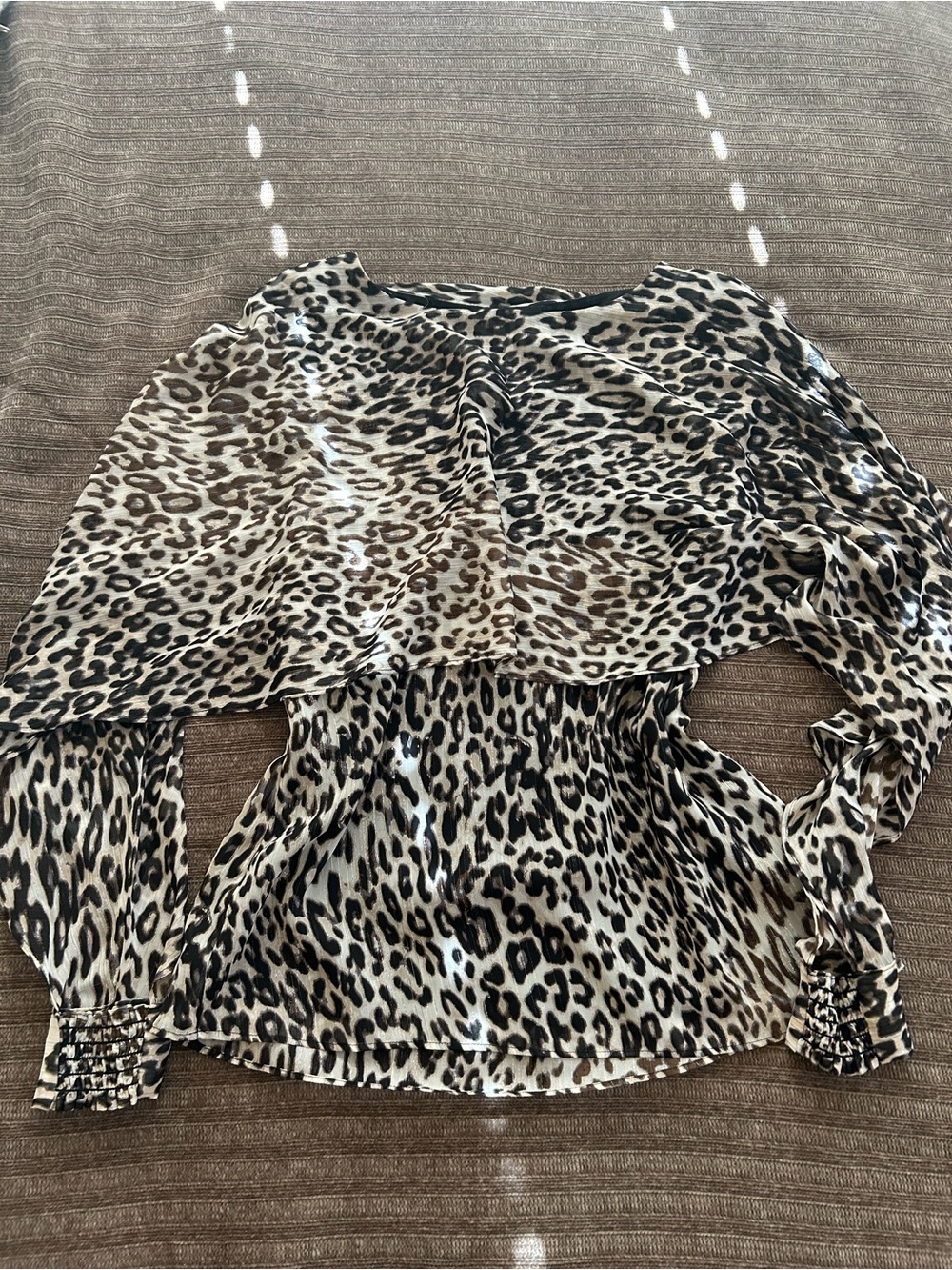 Dkny VINTAGE Leopard Print Blouse in Beige and Black